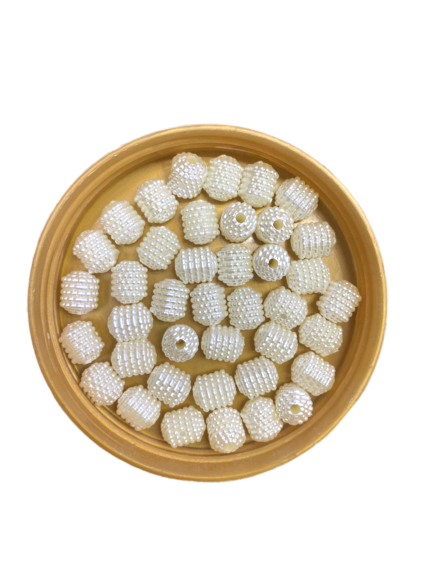 White One Hole Plastic Beads